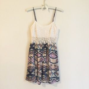 Knit and satin mini dress | love, Fire (size XS)